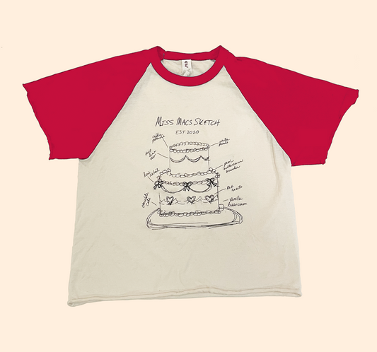 Miss Mac's Red Cropped Raglan Tee